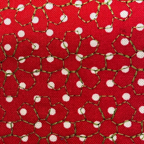 2 set of handmade quilted mini comp book notebook covers Red, Green, & yellow - Picture 6 of 11